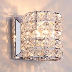 lot 9858 image: LOCLGPM Modern Chrome Crystal Wall Sconces, Elegant Bathroom Vanity Wall Light Fixtures for Living Room Bedroom Bathroom Hallway Entryway Staircase