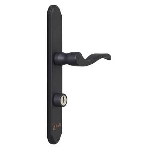 lot 9865 image: Wright Products - Serenade Mortise Keyed Lever Mount Latch with Deadbolt for Screen and Storm Doors, Matte Black (Transitional, Black)