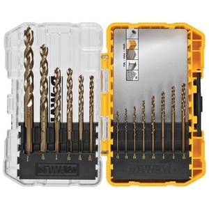 lot 9877 image: DEWALT Cobalt Alloy Steel Drill Bit Set with Pilot Point, 14-Piece (DWA1240) missing 116 332