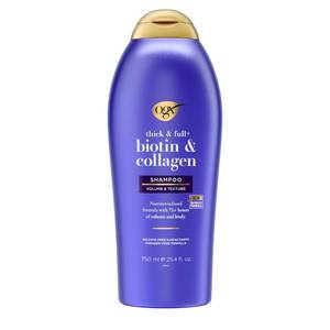 lot 9878 image: OGX Thick & Full  Biotin & Collagen Volumizing Shampoo, Nutrient-Infused Hair Shampoo with Vitamin B7 Biotin Gives Hair Volume & Body for 72 Hours, Sulfate-Free Surfactants, 25.4 fl. oz