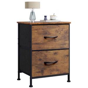lot 9880 image: WLIVE Night Stand, Small 2 Drawer Dresser, Nightstand with Fabric Bins for Bedroom, Closet, Dorm, Rustic Brown Wood Grain Print, 11.8 D x 15.7 W x 20.9 H