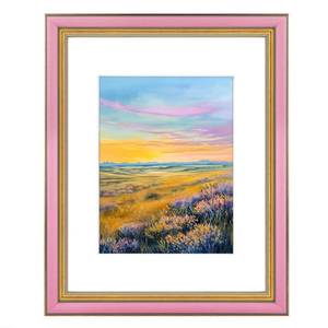 lot 9889 image: Space Art Deco,9x12 Picture Frame for 6x8 Photo with Mat or 9x12 Artwork Without Mat, Real Glass & Wall Mounting(Pink Gold)