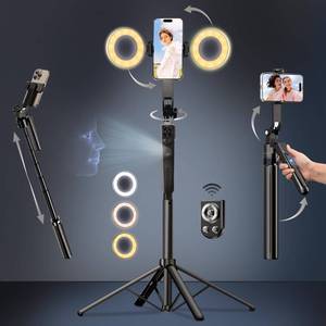 lot 9890 image: Auto Face Tracking Selfie Stick Tripod for iPhone with Light,360 Rotation That Follows Your Movement,70.9 Phone Camera Tripod Stand with Remote for Content Creator Vlog Live Stream Video Recording