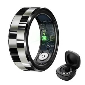 lot 9902 image: Twievo Smart Ring, Fitness Tracker Ring with Charging Case, IP68 Waterproof, Heart Rate, Blood Oxygen, Sleep Tracker, No App Subscription-Compatible with Charging Case (Glossy Black, #9)