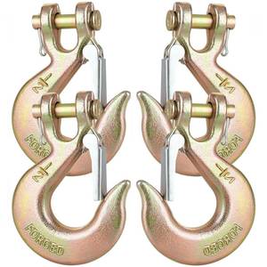 lot 9915 image: 12 Clevis Slip Hook with Safety Latch, 4 Pack Heavy Duty Clevis Chain Hook for 12 Grade 70 Transport Chain, 22000LBS Capacity for Heavy Load