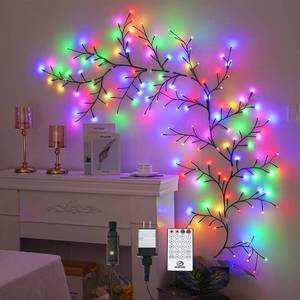 lot 9923 image: Enchanted Willow Vine Lights with Remote 144 LEDs 7.9FT LED Branch Lights with Voice Control &amp 11 Modes, Cottagecore Wall Light for Bedroom, Living Room &amp Party