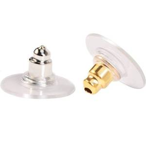 lot 9930 image: Outus 200 Pcs Earring Backs for Droopy Ears Backs Replacements Earring Backs for Heavy Bullet Clutch(Silver and Gold)