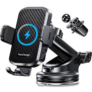 lot 9949 image: CHGeek Wireless Car Charger with Phone Holder Mount, 15W Fast Charging Auto Clamping Phone Holders for You Car Windshield Dashboard Air Vent Accessories for iPhone, Samsung Galaxy, Google, etc
