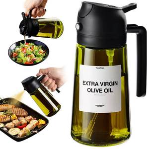lot 9958 image: TrendPlain - Original 16oz470ml Olive Oil Dispenser Bottle for Kitchen Gadgets and Air Fryer Accessories - Olive Oil Sprayer for Cooking wStickers - Black