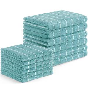 lot 9960 image: Homaxy Microfiber Kitchen Towels and Dishcloths Set, 12 Pack Soft and Absorbent Dish Hand Towels Bulk, 28 x 16 Inch & 12 x 12 Inch Quick Drying Rags for Washing Dishes, Lake Blue