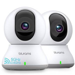 lot 9966 image: blurams Security Camera 2K, Baby Monitor Dog Camera 360-degree for Home Security (White-2Pack)