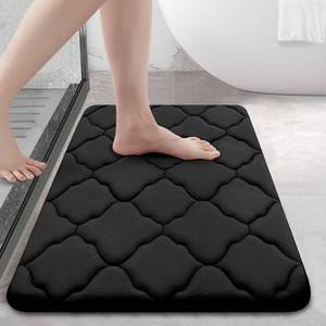 lot 9968 image: OLANLY Memory Foam Bath Mat Rug 24x16, Ultra Soft and Absorbent Bathroom Rugs, Non-Slip, Comfortable, Machine Washable Bath Carpet for Bathroom Floor, Tub, Shower and Home Decor Accessories, Black