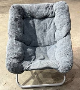lot 4010 image: Folding Chair with Plush Gray Cushion