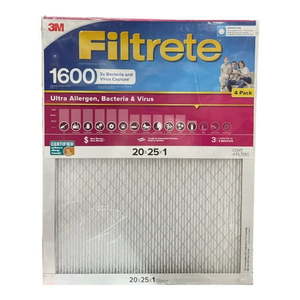 lot 5012 image: Filtrete Ultra Allergen 2X Filter  20x25x1  1600MPR  4 Pack