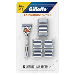 lot 6009 image: Gillette SkinGuard Power Men s Razor Handle  13 Blade Refills