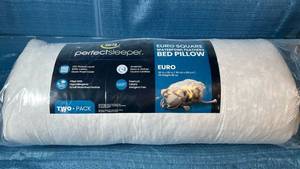 lot 6012 image: Serta 2-Pack Euro Square Feather Pillow Insert