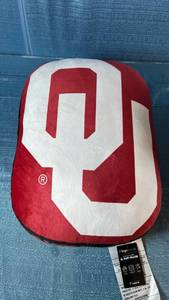 lot 6014 image: Logo Brands Oklahoma Sooners XL Puff Pillow - Retail $20