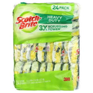 lot 6033 image: Scotch-Brite Scrub Sponges Heavy Duty Yellow 24 Count