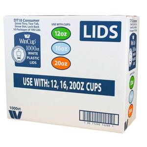 lot 6046 image: WinCup Foam Cup Plastic Lids (12-20oz.  1000ct.)