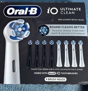 lot 7041 image: Oral-B iO Ultimate Clean Replacement Brush Heads - 8 Pack