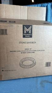 lot 7042 image: Members Mark Stone Sandbox with Play Tools - Retail $45