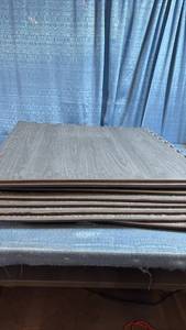 lot 7054 image: 9c set Woodgrain Patterned Gray Interlocking Foam Exercise Mats