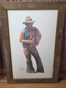 lot 100 image: Western Cowboy Coors Beer Print by J. Snidow
