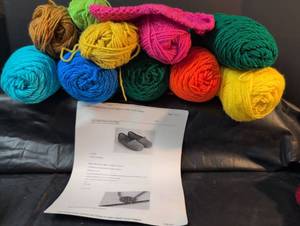 lot 221 image: Red Heart Super Saver Yarn Bundle with Crochet Pattern