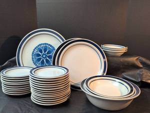 lot 246 image: Blue Floral Dinnerware Set