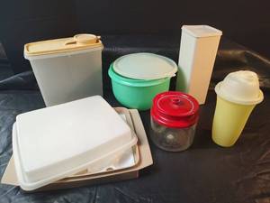 lot 262 image: Tupperware Kitchen Collection Set, Cheese Keeper, Deviled Egg Holder and More