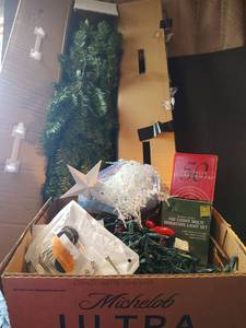 lot 320 image: Morrison 6ft Christmas Tree with White, Colored and Chili Pepper Lights and More