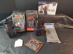 lot 335 image: Mixed Lot - Car Cup Holders, Ice Cleats, Paracord & Apple Earbuds