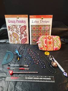 lot 386 image: Creative Haven Adult Coloring Book Set, Vera Bradley Bag, Bead Necklaces and More