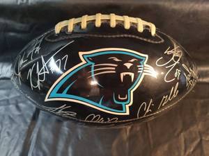 lot 473 image: Official Baden Collector Carolina Panthers Team Signed Football