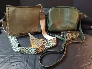 lot 576 image: Green Leather Crossbody Bags with Decorative Straps