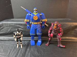 lot 646 image: Power Rangers Action Figure Lot - Blue Ninjor, Black Ranger, and Monster