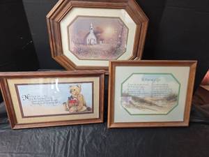 lot 655 image: Religious Prayer Wall Art Collection - 3 Piece