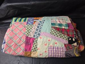 lot 656 image: 1930s Handmade Patchwork Quilt Section