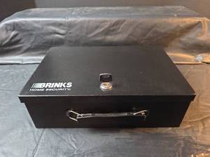 lot 667 image: Brinks Home Security Steel Safe Box with Key