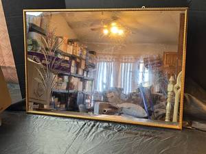 lot 674 image: Gold Framed Wheat Design Mirror 31x 21