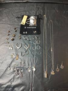 lot 696 image: Controse Silver Heart Necklace and Silver Jewelry Collection