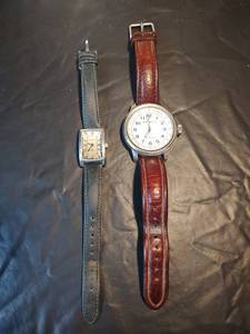 lot 722 image: Eddie Bauer Watches - Rectangle and Round Face, Leather Bands