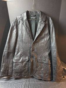 lot 787 image: Theory Black Leather Jacket Size 40