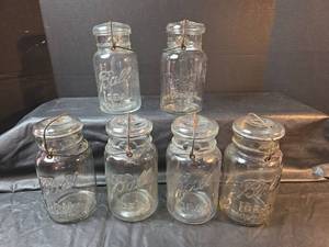 lot 802 image: 5 - Quart Ball Ideal Mason Canning Jars and 1 - Presto Quart Canning Jar