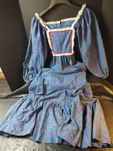 lot 836 image: Homemade Prairie Style Floral Chambray Maxi Dress, Small()