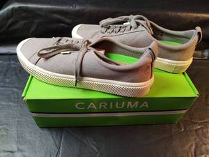 lot 858 image: New Cariuma OCA Low Mystic Grey Canvas Sneakers, See Size