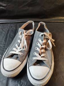 lot 862 image: New Converse All Star Gray Canvas Sneakers, No Box