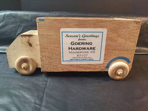 lot 918 image: Goering Hardware Promotional Wooden Toy Truck