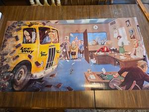 lot 926 image: Lee Way Trucking Company Office Scene Advertisement Print