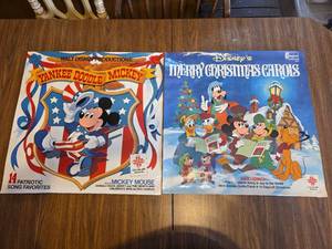 lot 931 image: Disney LP Record Set - Yankee Doodle Mickey & Merry Christmas Carols Posters
